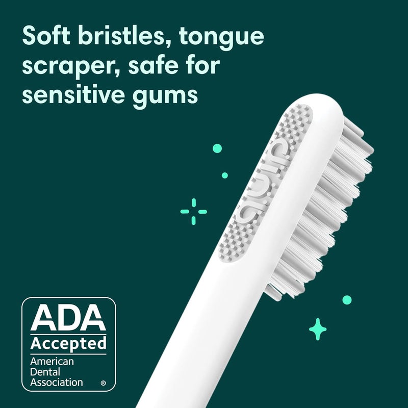 quip Sonic Toothbrush for Adults with Timer - Includes Extra Brush Head and Travel Cover Mount - Electric, Soft Bristle Refill Head, Plastic Handle, 3 Month Battery Life - Travel Toothbrush - Blue - Image 4